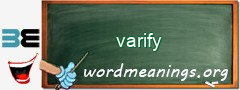 WordMeaning blackboard for varify